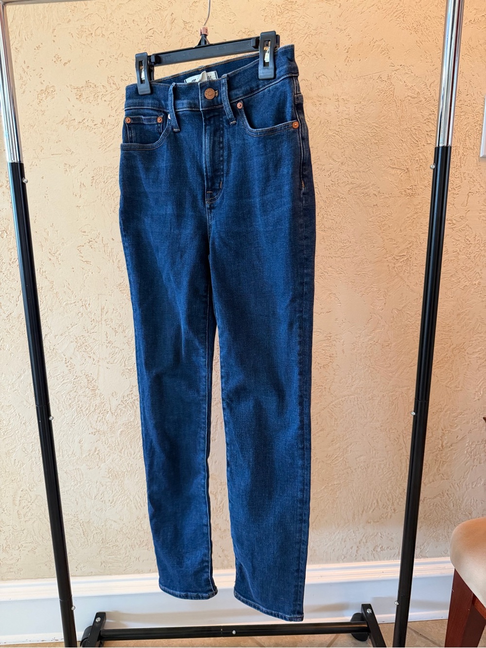 Madewell High-Rise Straight Jeans in Deep Indigo